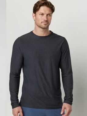 Vuori Men's Long Sleeve Crewneck Shirt - Charcoal